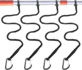 1/2/4 Pack Kayak Paddle Board Tether Leash Stretchable Strap Lanyard Rope, 3.3-7 Feet with Carabiner for SUP Kayaking Boating Canoeing Fishing Pole Rod or Other Gear