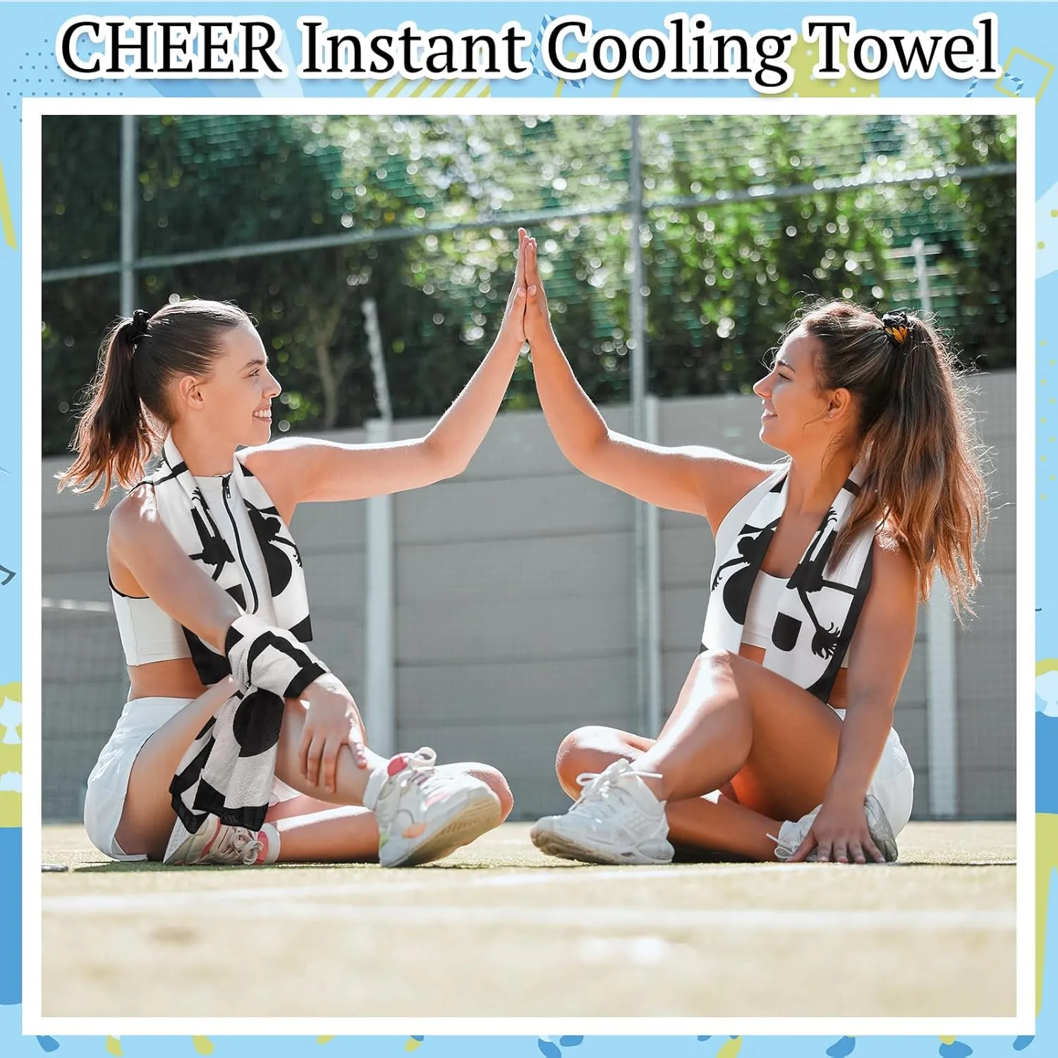 24 Pack Black Cheerleader Cooling Towel Cheer Gifts Bulk for Team Cheer Sports Towels with Bags 40" x 12" Breathable Chilly Microfiber for Sport Team Cheerleader Gift