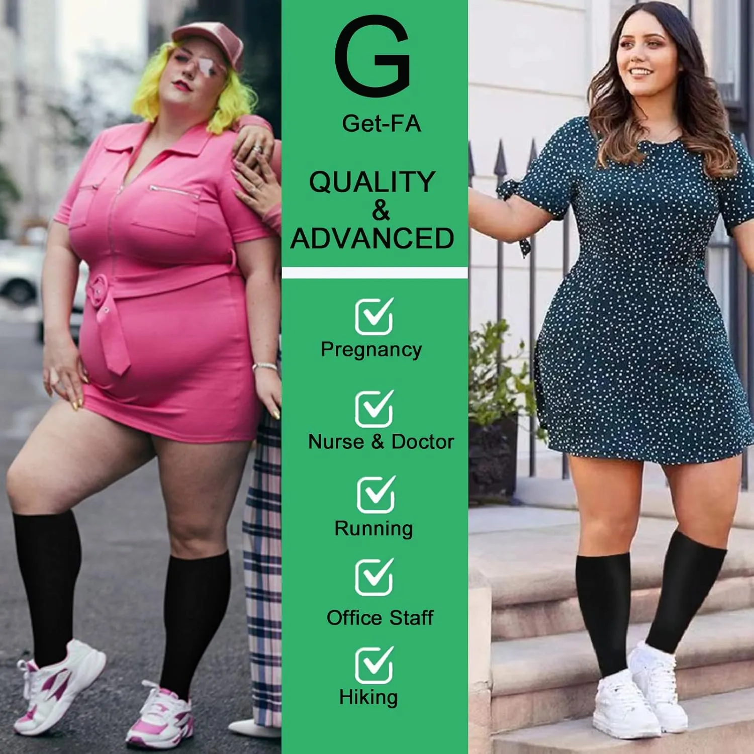 3 Pairs Plus Size Compression Socks for Women and Men Wide Calf 20-30mmhg Extra Large Knee High Support for Circulation
