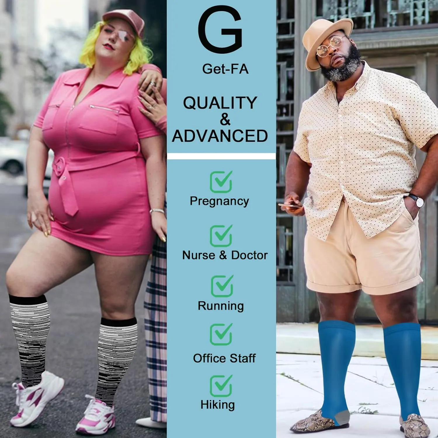 3 Pairs Plus Size Compression Socks for Women and Men Wide Calf 20-30mmhg Extra Large Knee High Support for Circulation