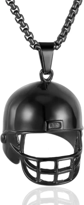 Ashes Keepsake Necklace For Men Stainless Steel Football Helmet Cremation Urn Jewelry For Ashes Of Loved Ones Sports Memorial Pendant