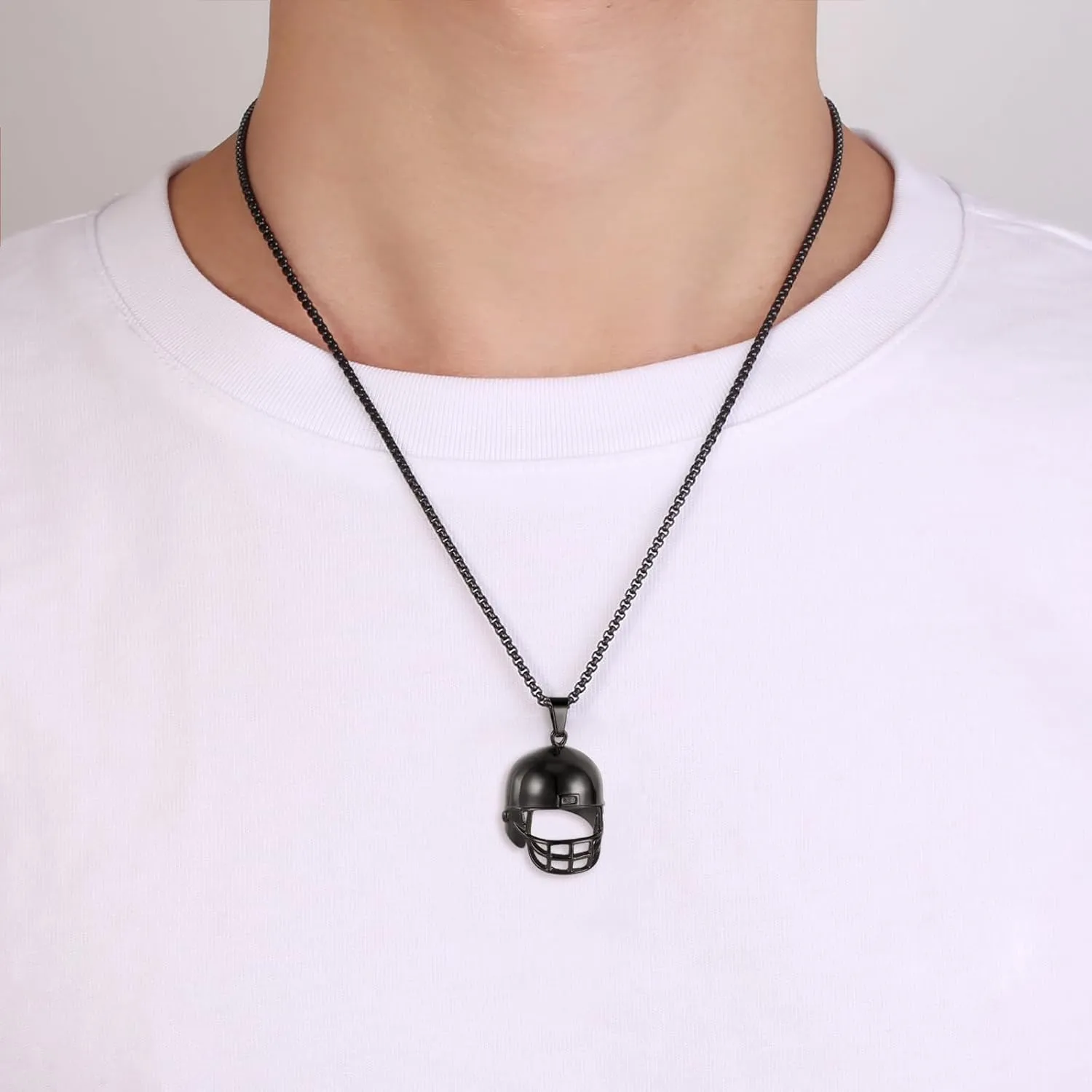 Ashes Keepsake Necklace For Men Stainless Steel Football Helmet Cremation Urn Jewelry For Ashes Of Loved Ones Sports Memorial Pendant