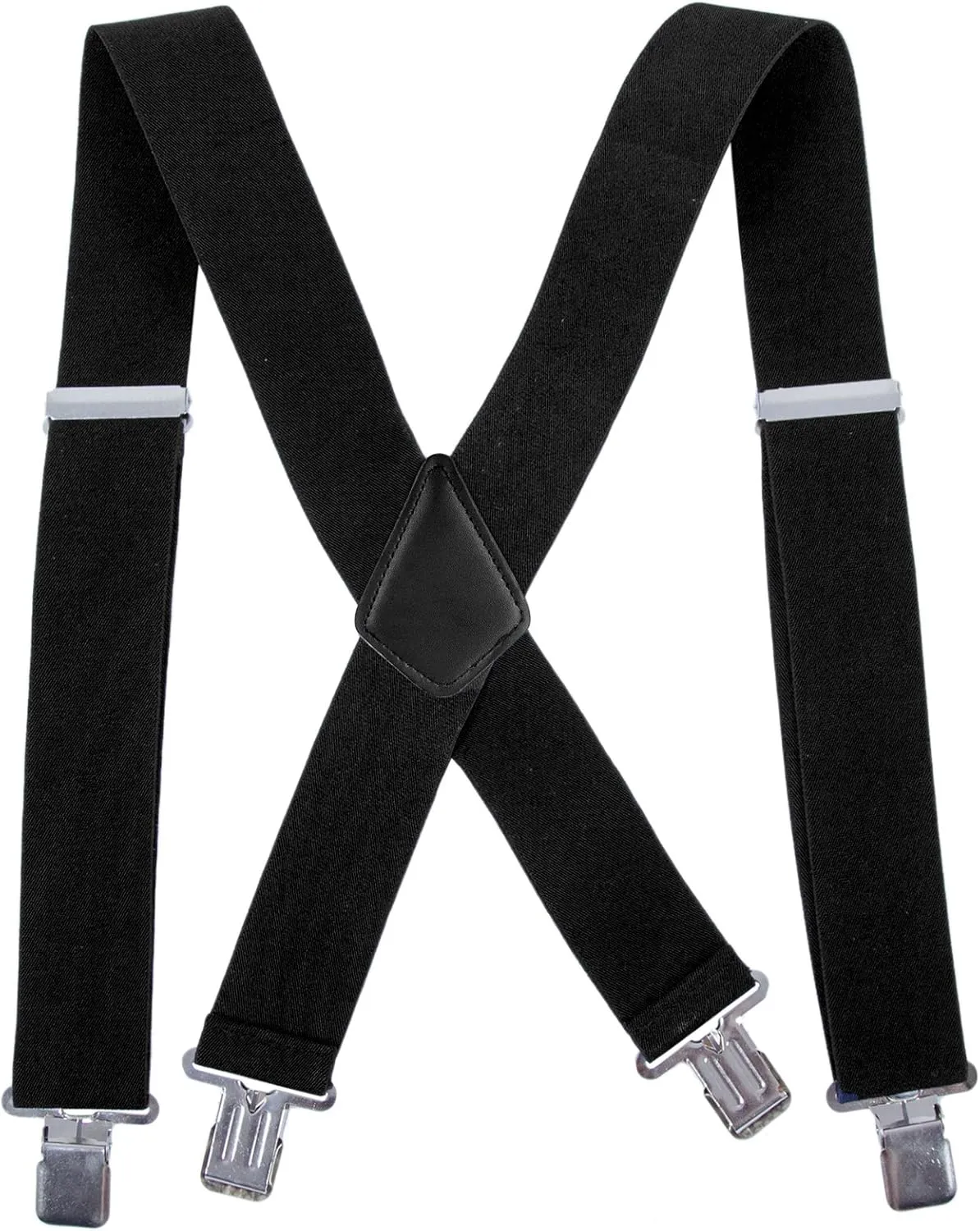 AWAYTR Men Utility Suspenders Adjustable Elastic - Heavy Duty 2 Inch Wide X Shape Strong Clip Suspender