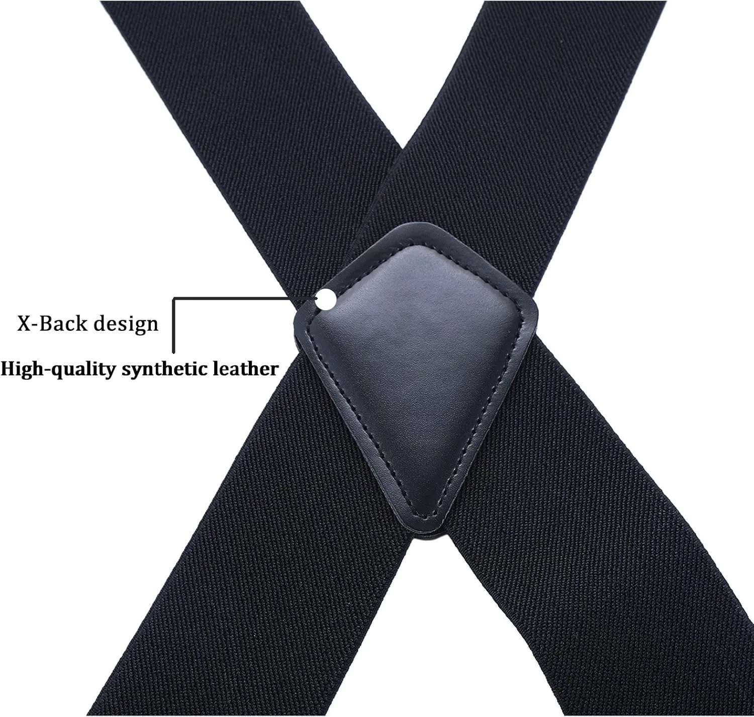 AWAYTR Men Utility Suspenders Adjustable Elastic - Heavy Duty 2 Inch Wide X Shape Strong Clip Suspender