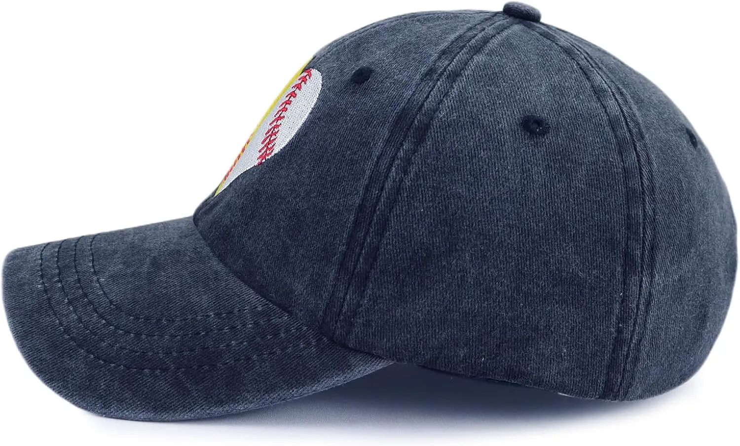 Baseball Softball Hat for Women, Funny Adjustable Cotton Sport Heart Baseball Cap