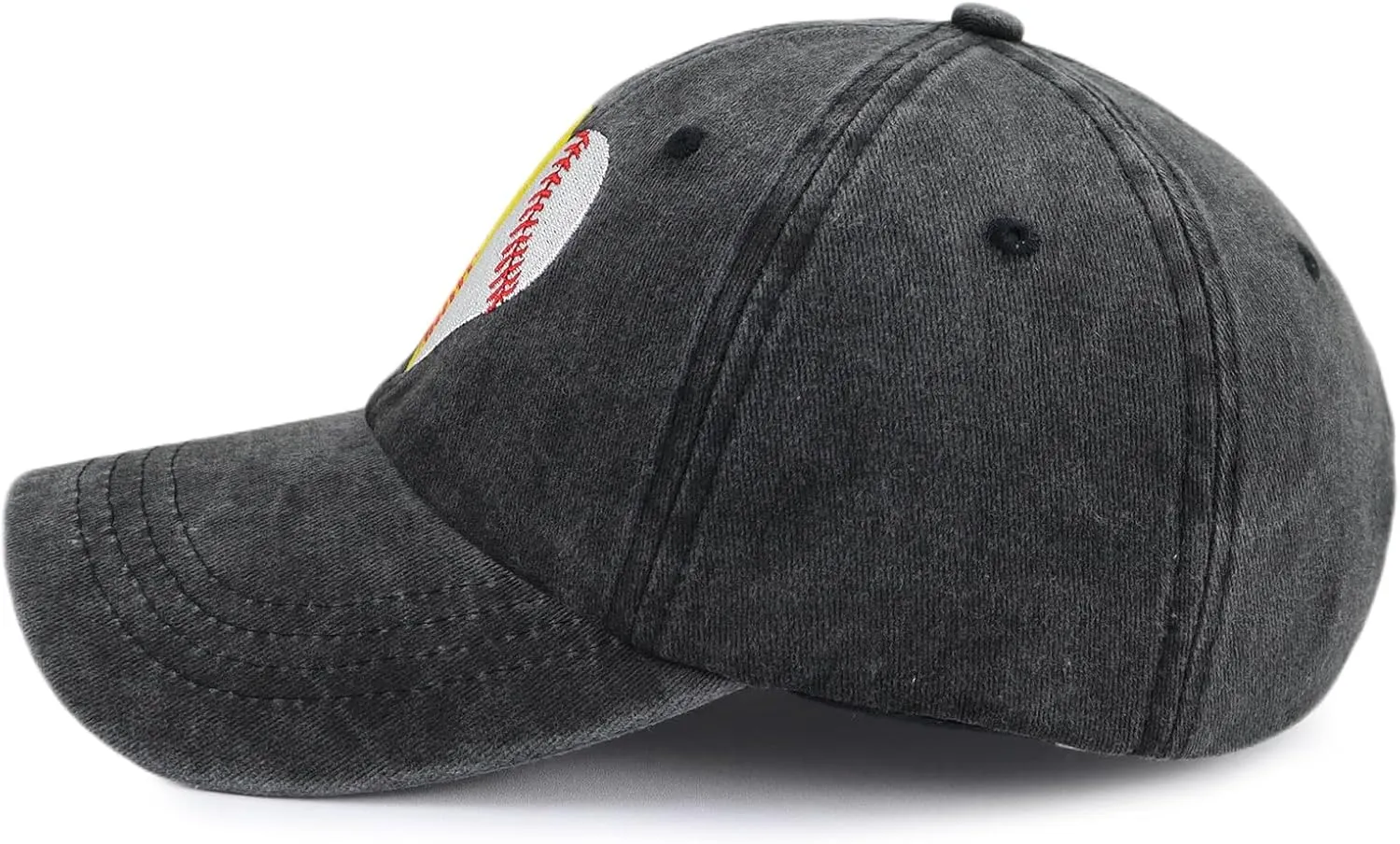 Baseball Softball Hat for Women, Funny Adjustable Cotton Sport Heart Baseball Cap