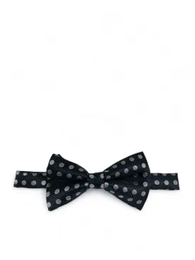 Black and Silver Polka Dot Bow Tie Set