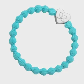 By Eloise Bangle Band | Metallic Silver Heart Turquoise