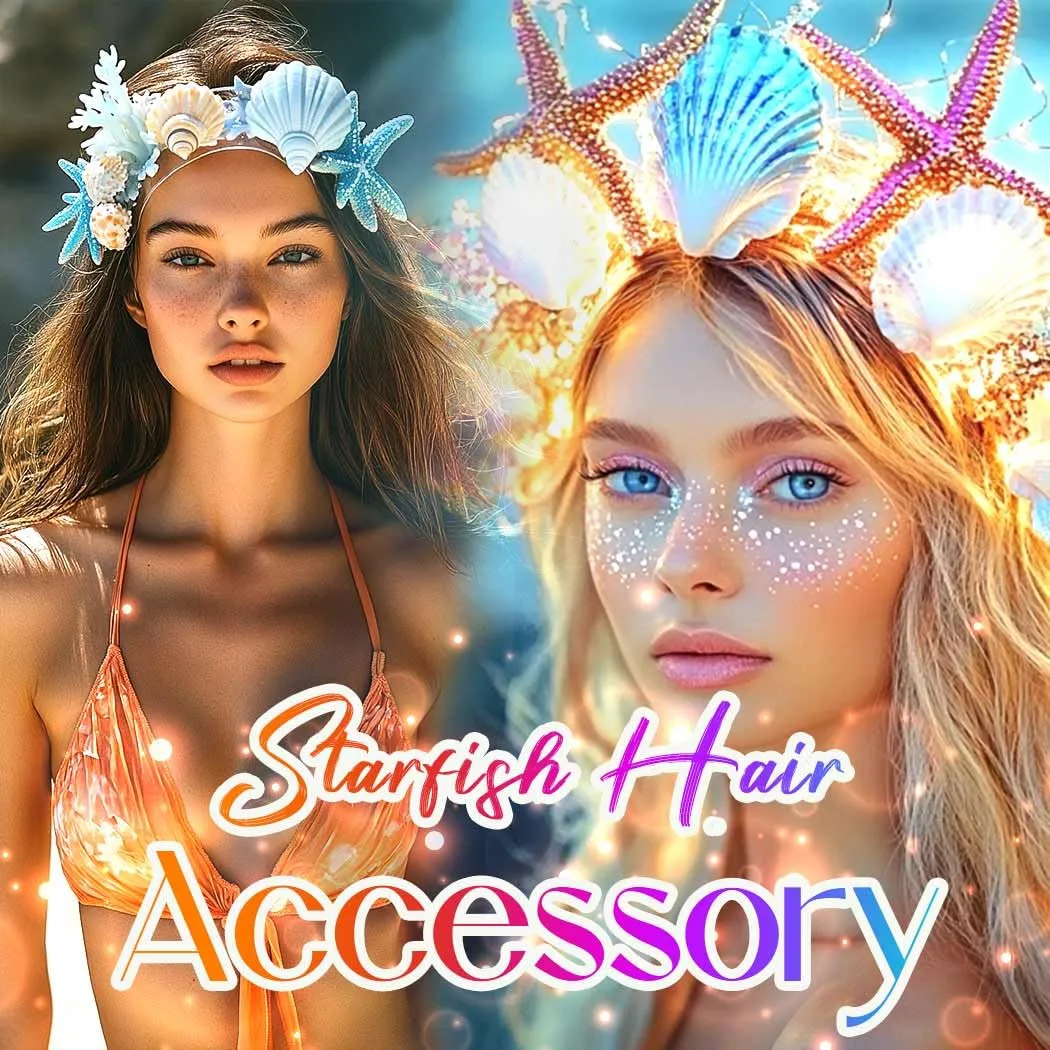 CASDRE Starfish Mermaid Headband Seashell Beach Wedding Hair Accessories Headpiece for Women