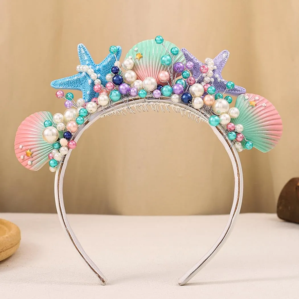 CASDRE Starfish Mermaid Headband Seashell Beach Wedding Hair Accessories Headpiece for Women