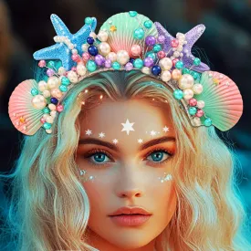 CASDRE Starfish Mermaid Headband Seashell Beach Wedding Hair Accessories Headpiece for Women