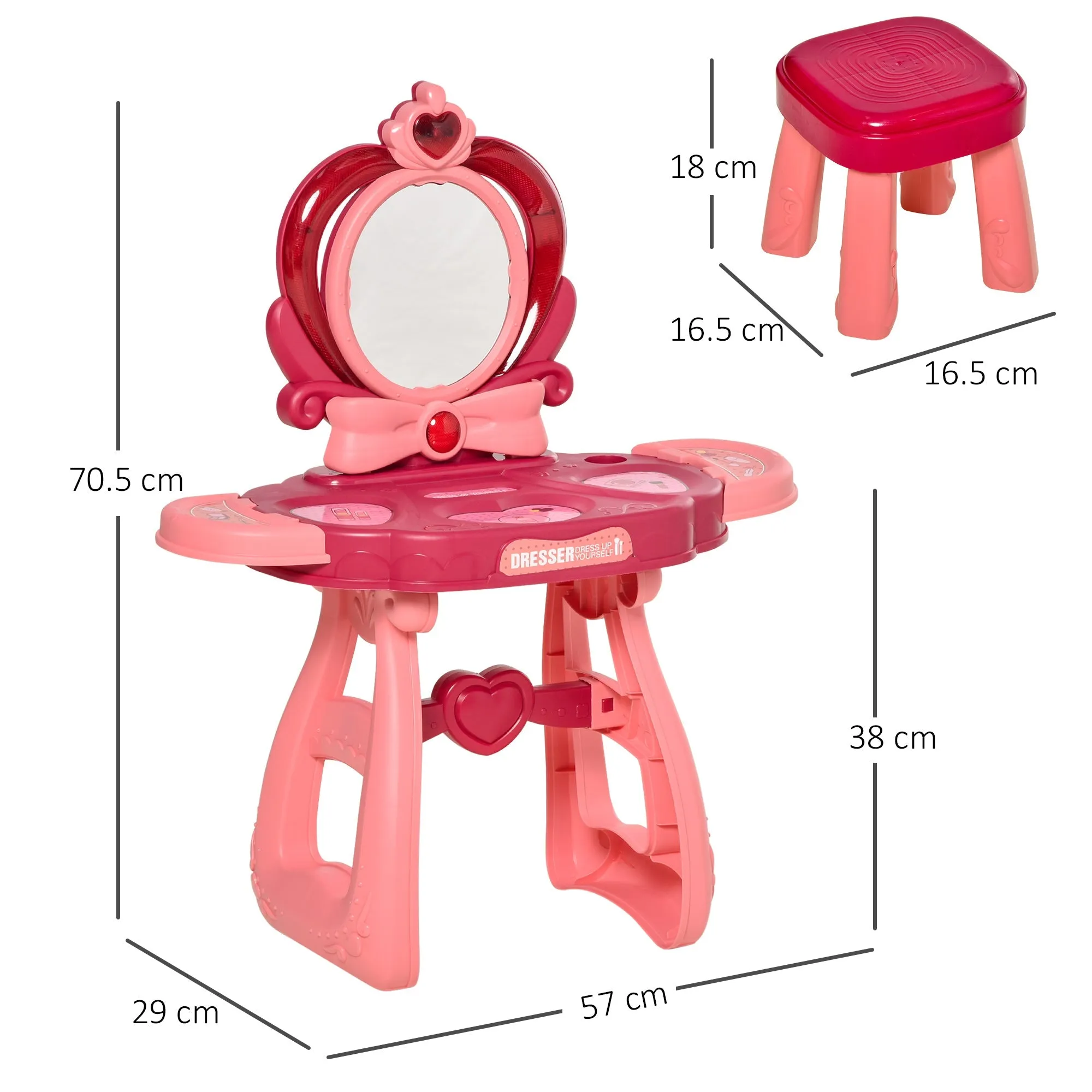 Children's 36 Pcs Beauty Dressing Table & Stool