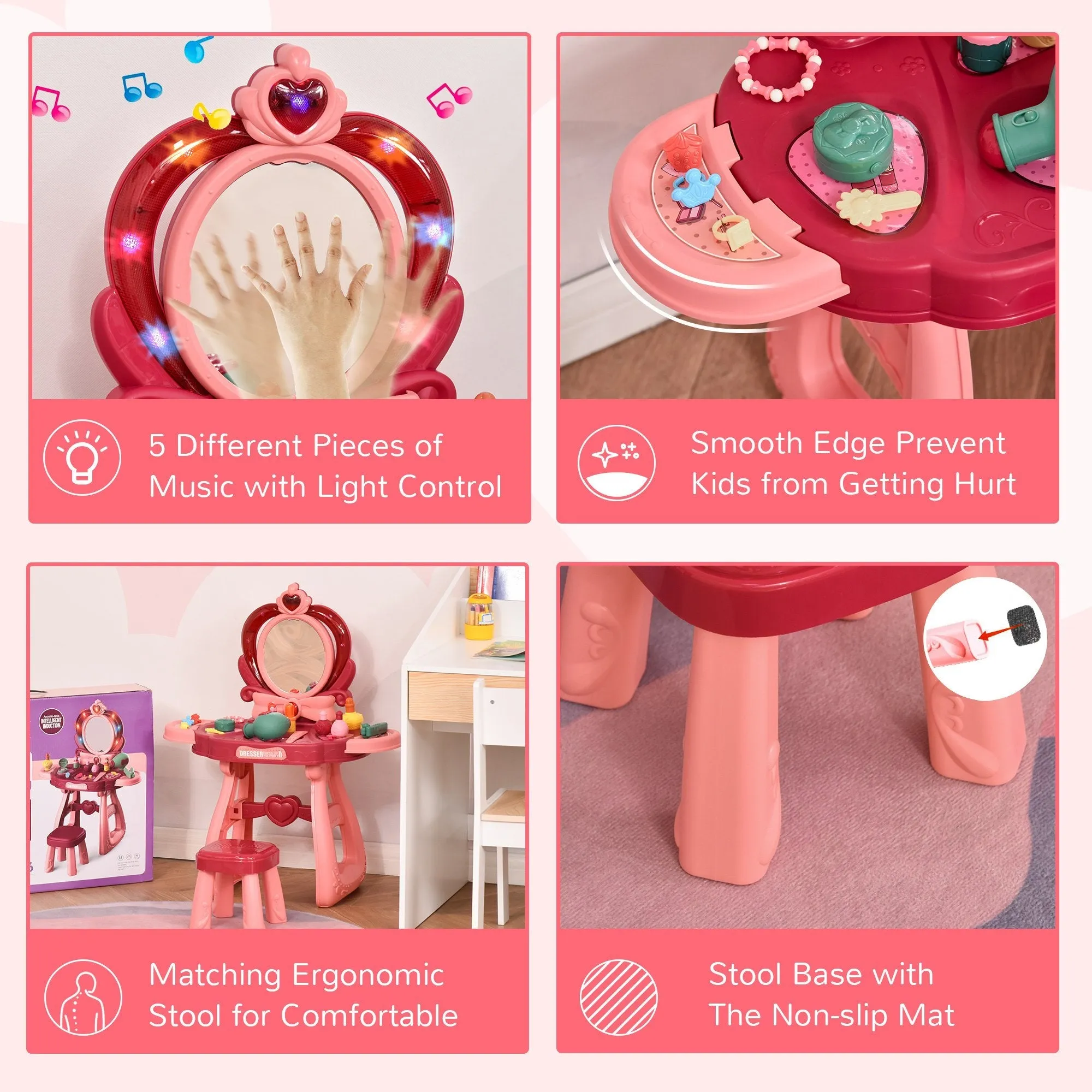 Children's 36 Pcs Beauty Dressing Table & Stool