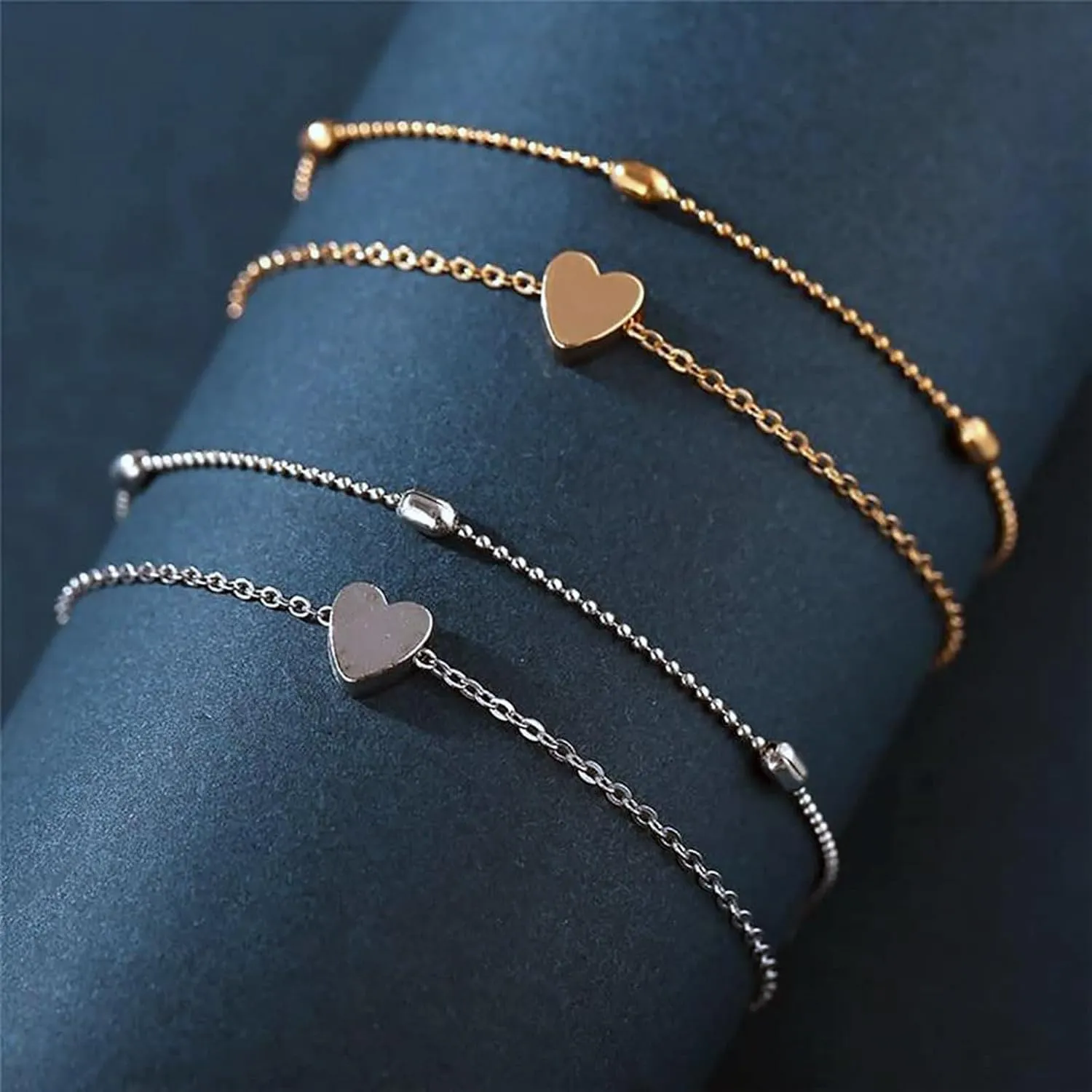 Dainty Ankle Bracelets Layered Anklets Bracelet Waterproof Adjustable Link Anklet Set Jewelry Gifts for Mom Women Friend