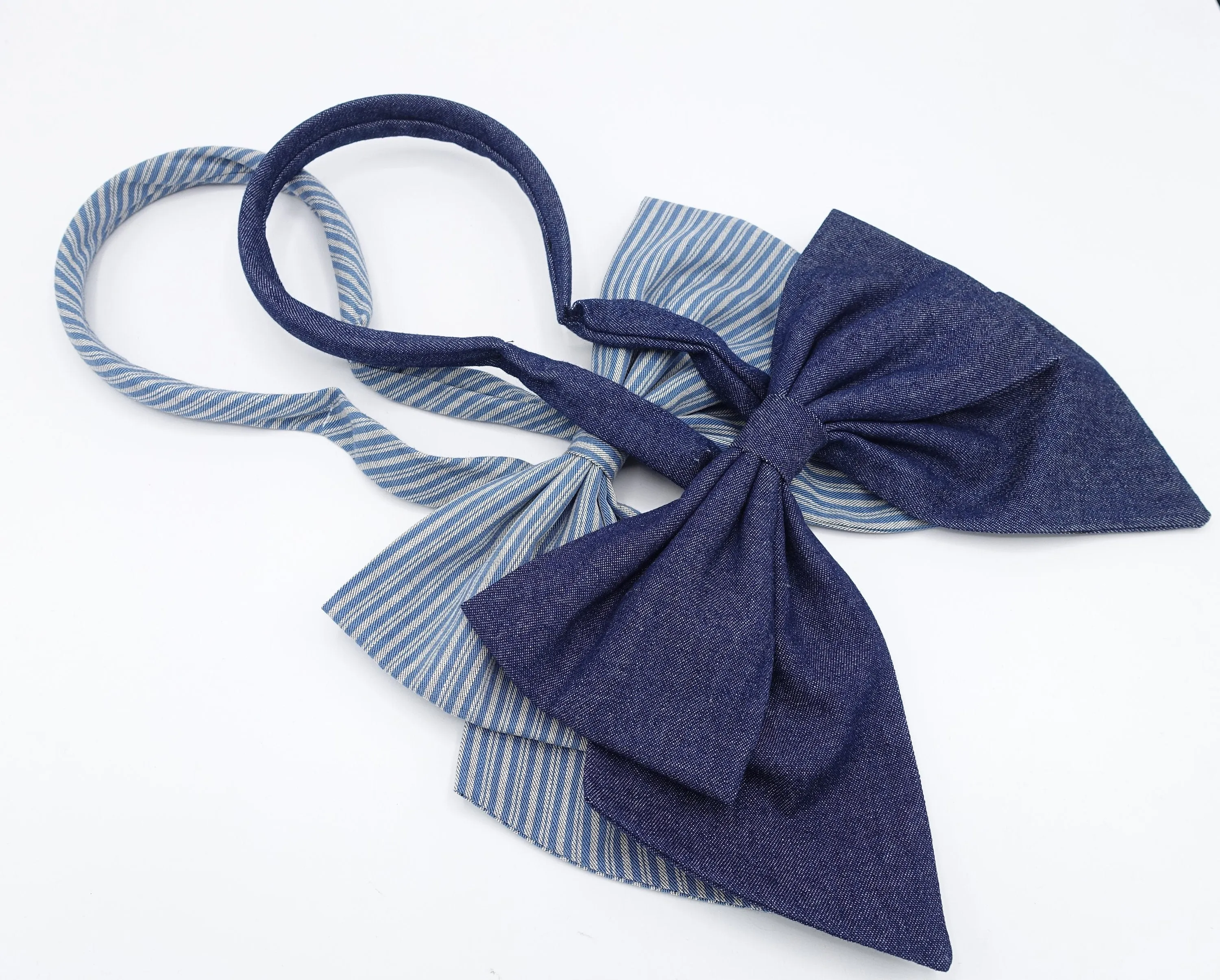 denim hair bow, denim headband, bowheadband for women