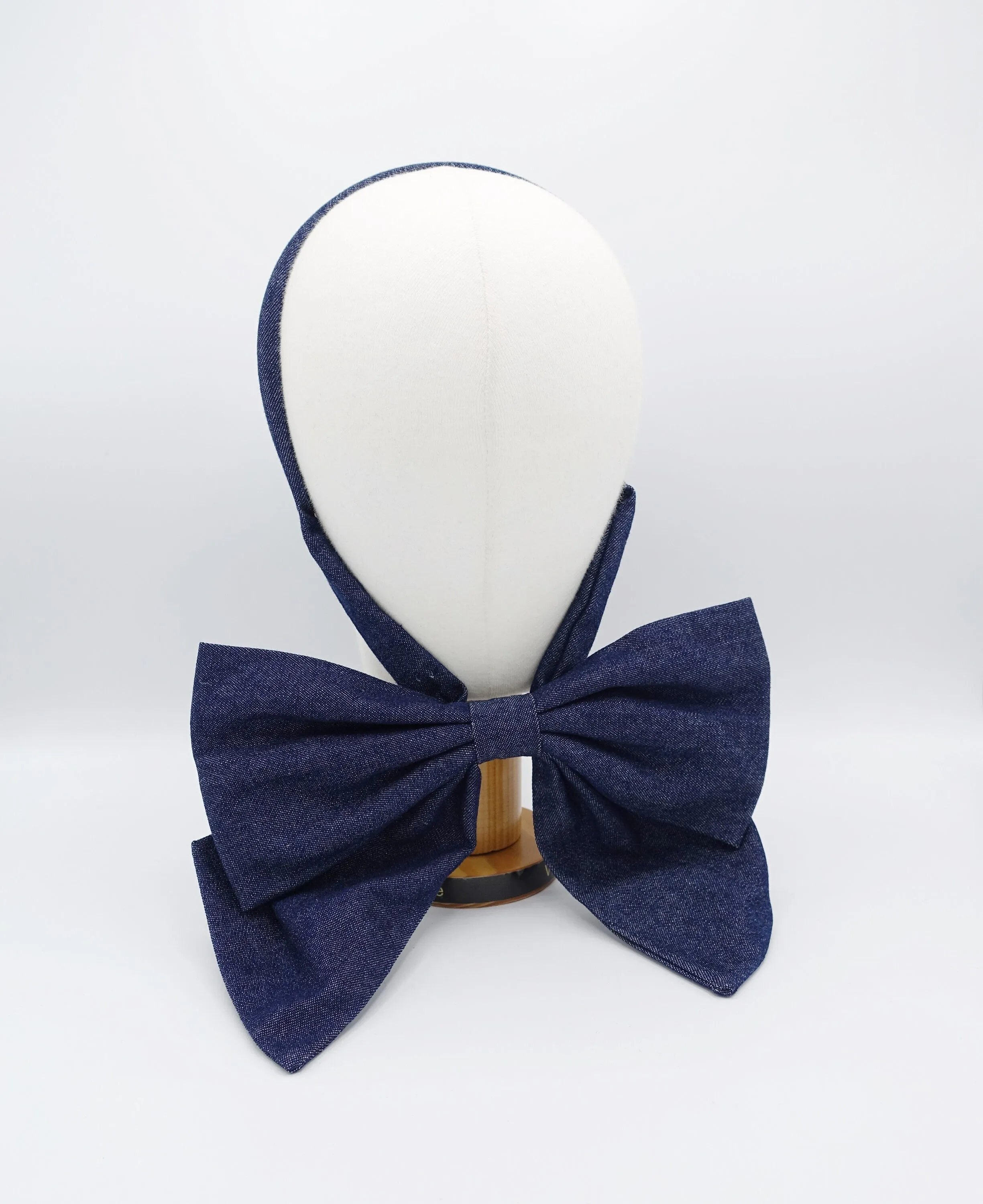denim hair bow, denim headband, bowheadband for women