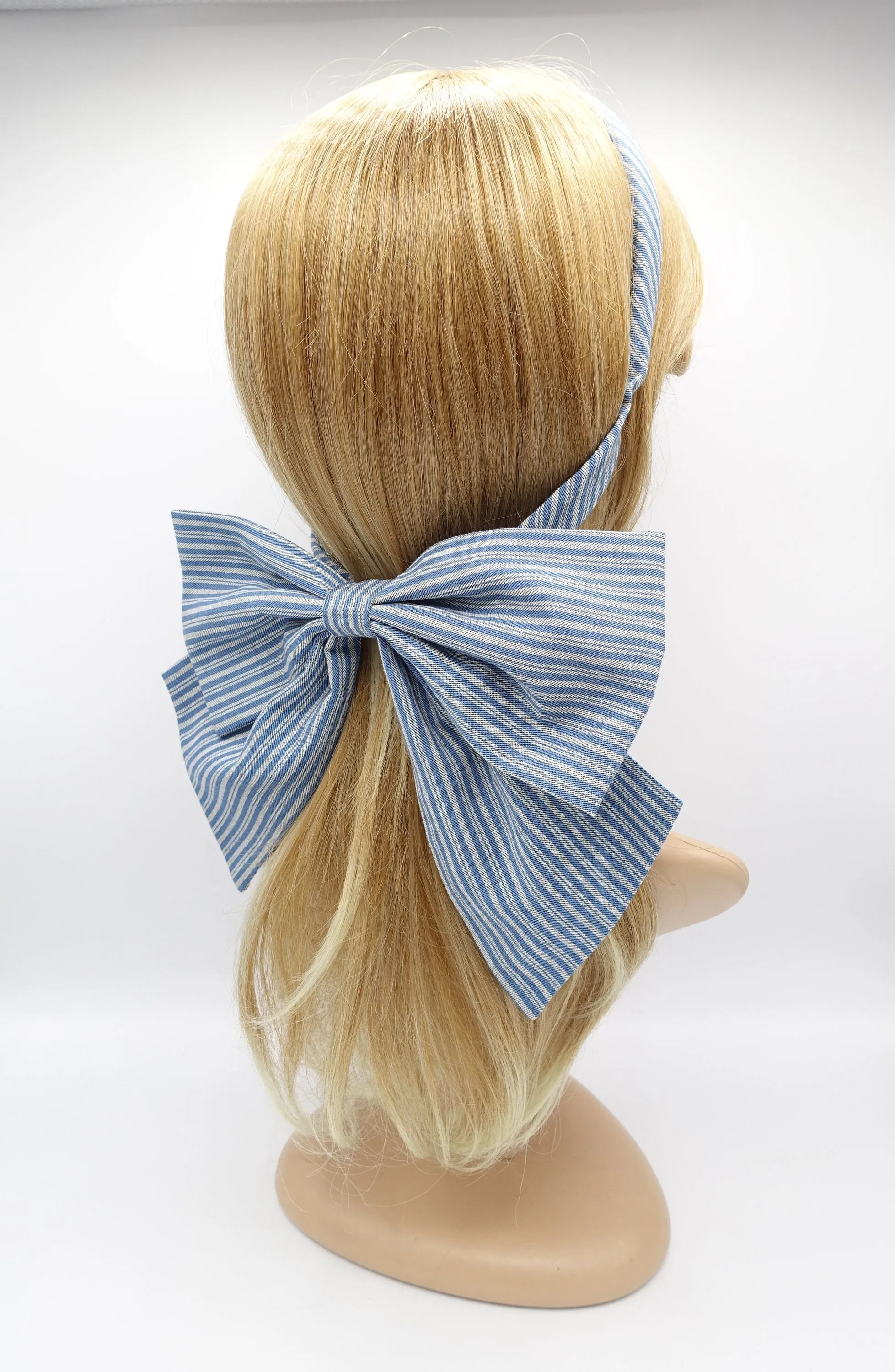 denim hair bow, denim headband, bowheadband for women