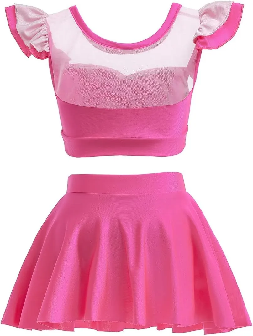 DYMCII Girls Princess Swimwear Two-Piece Tankini Set Bathing Suits Outdoors Beach Surfing Water Park Summer Swimsuits