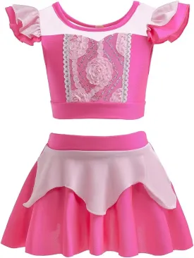 DYMCII Girls Princess Swimwear Two-Piece Tankini Set Bathing Suits Outdoors Beach Surfing Water Park Summer Swimsuits
