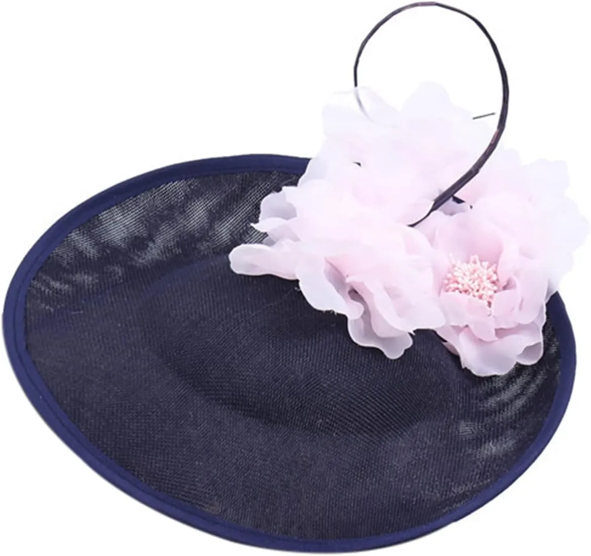 Fascinator Hats for Women Mesh Bow Rhinestone Feather Wedding Tea Party Derby Hat Clip Headband