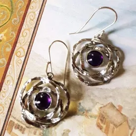 Fine Earrings for woman, amethyst earrings  Israeli designer jewelry