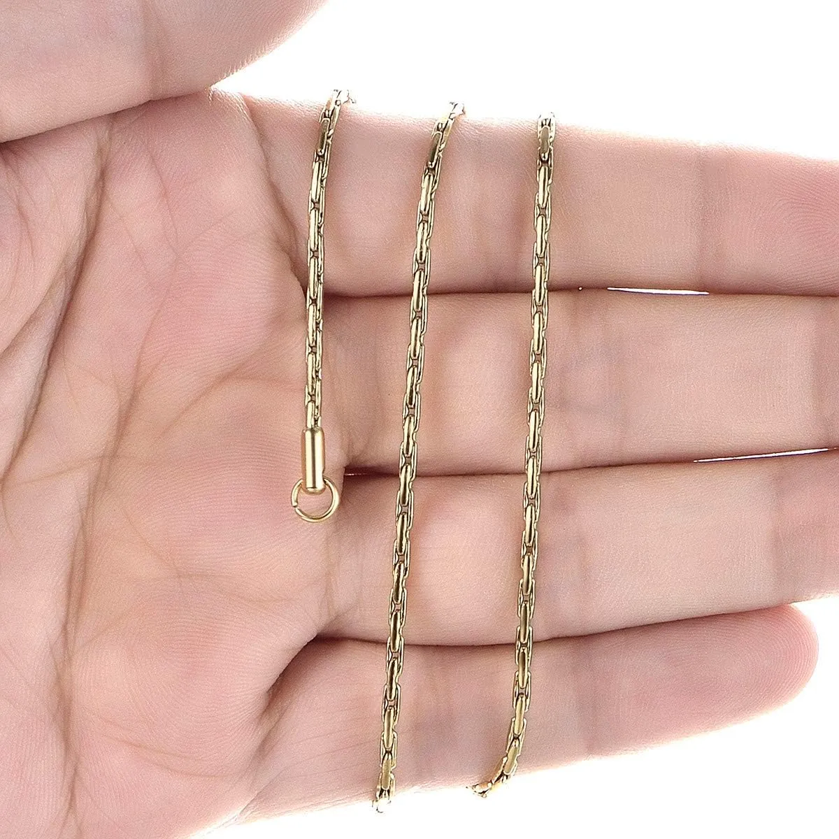 Gold Plated Thin Chain for Women, 14K Real Gold Plated 1.8mm Surgical Stainless Steel Chain Neclace for Men and Women