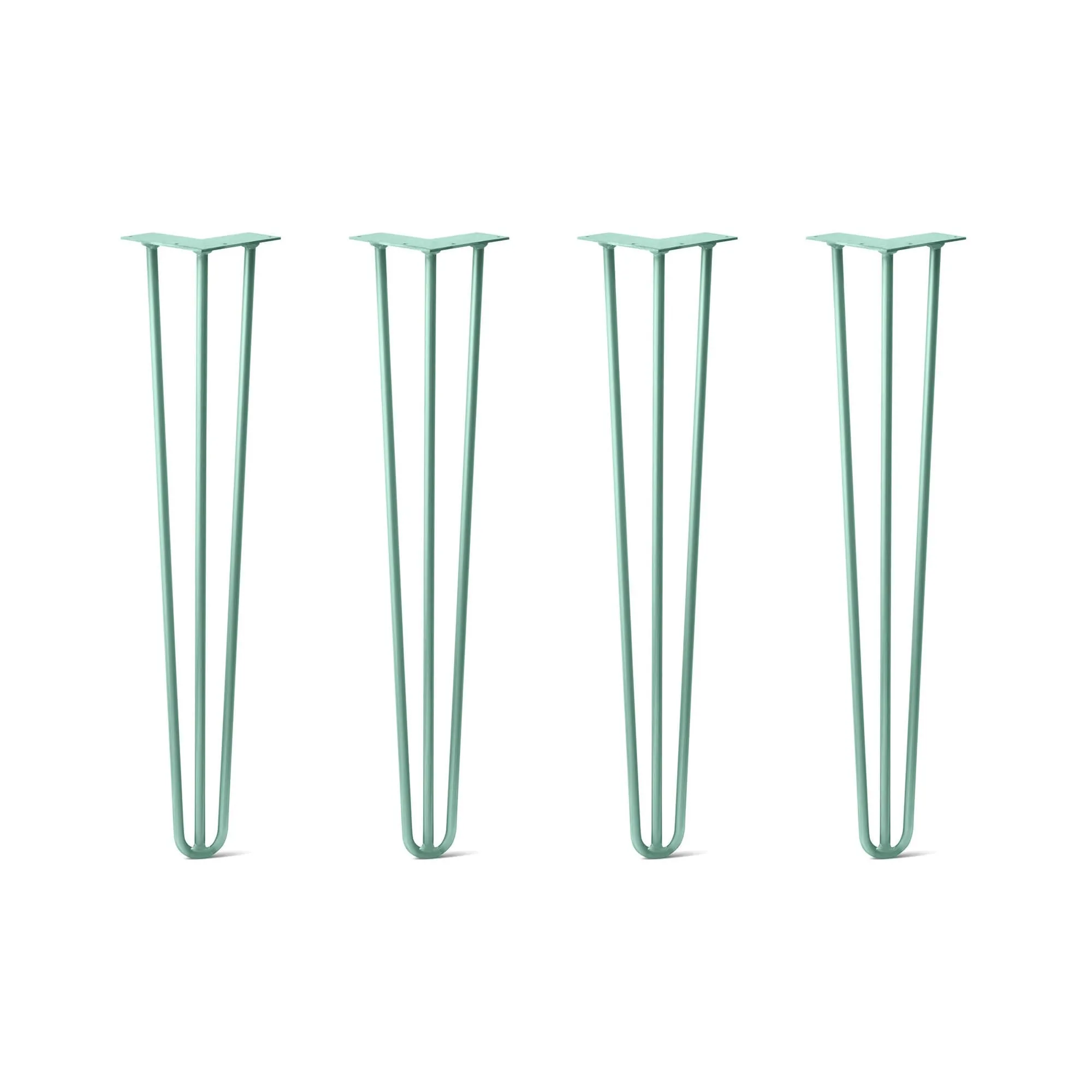 Hairpin Legs Set of 4, 3-Rod Design - Turquoise Powder Coated Finish