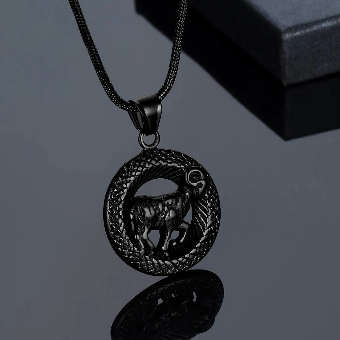 Hipunk 12 Constellation Necklace Zodiac Star Sign Horoscope Pendant 316L Stainless Steel Astrology Birthday Gifts Mens/Women Jewelry
