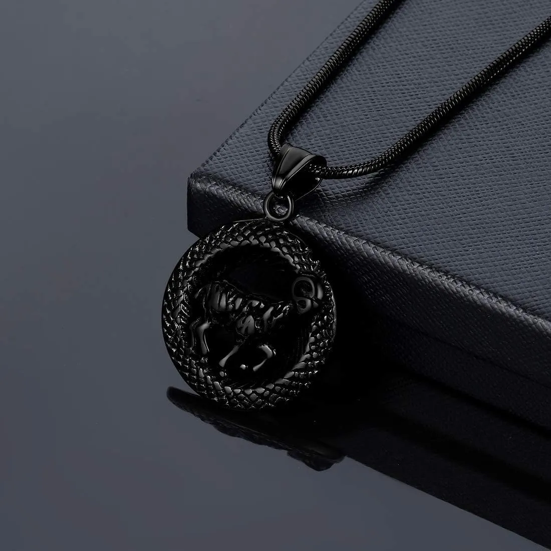 Hipunk 12 Constellation Necklace Zodiac Star Sign Horoscope Pendant 316L Stainless Steel Astrology Birthday Gifts Mens/Women Jewelry