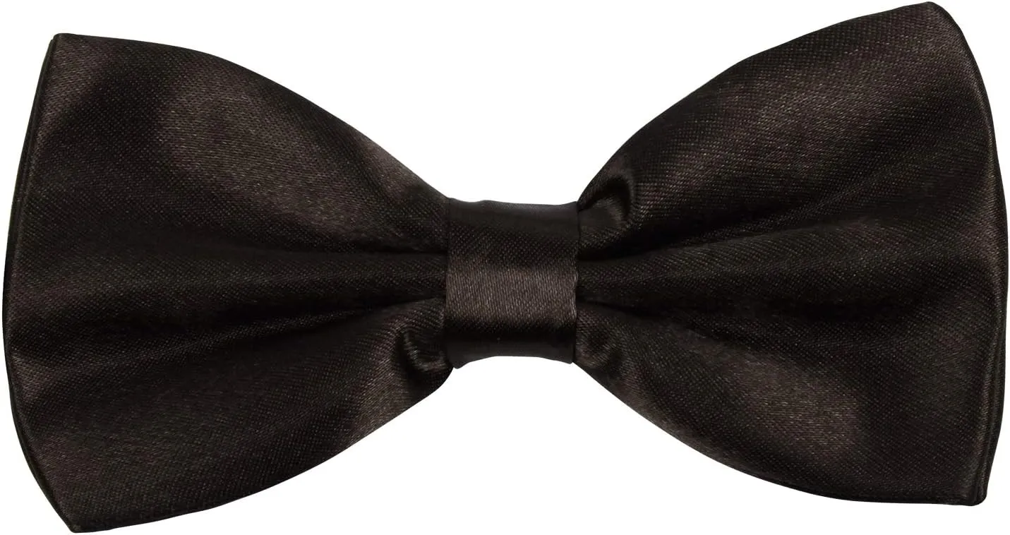 ICObuty Neck Bowtie Tuxedo for Men Adjustable Solid Satin Pre-tied 12 Pcs Wedding Party