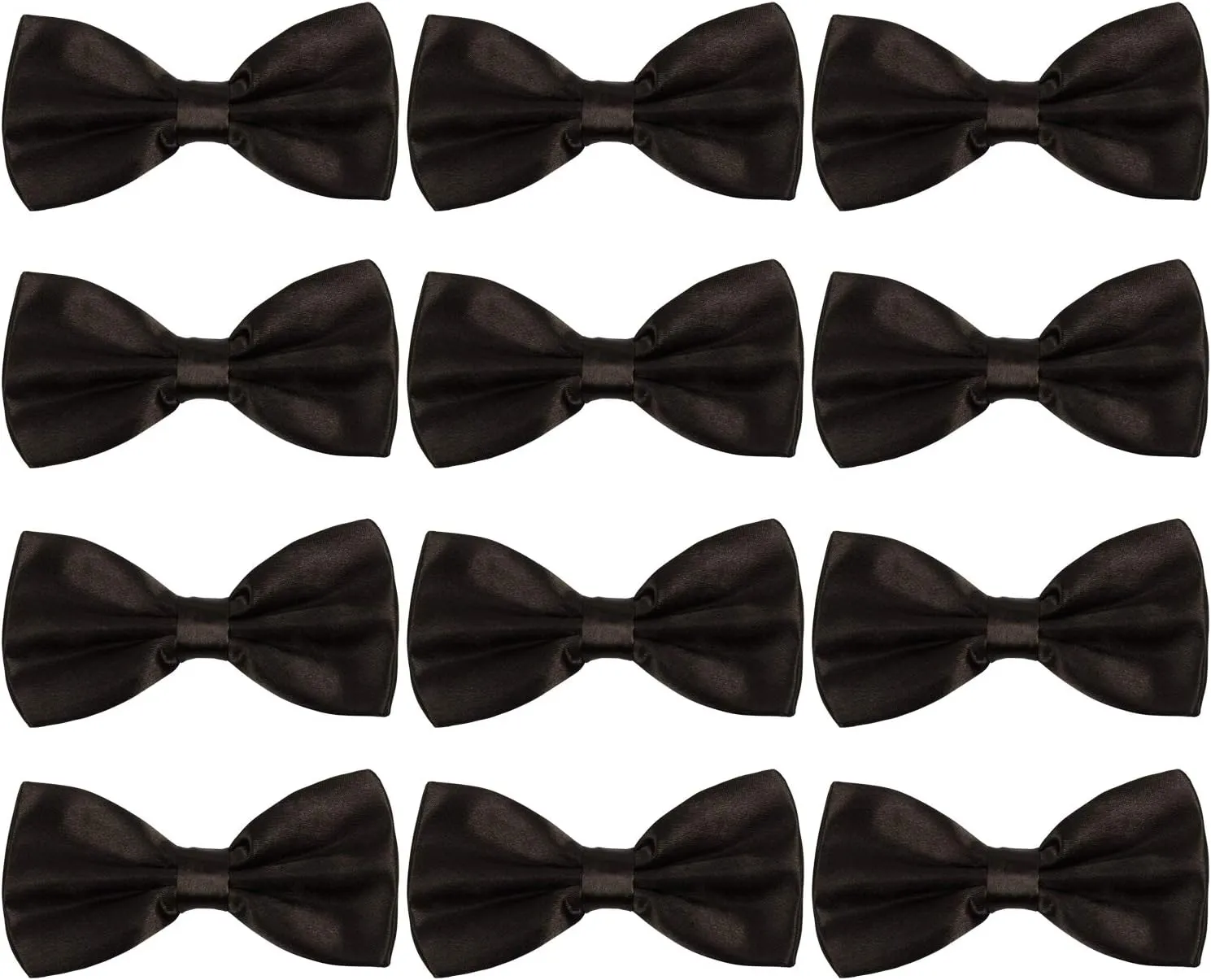 ICObuty Neck Bowtie Tuxedo for Men Adjustable Solid Satin Pre-tied 12 Pcs Wedding Party