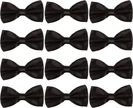 ICObuty Neck Bowtie Tuxedo for Men Adjustable Solid Satin Pre-tied 12 Pcs Wedding Party