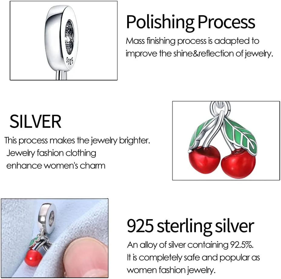 KUNSIR 925 Sterling Silver Charms fits Pandora Charm bracelets for Woman,Dangle Pendant Charm Bead, Jewelry Beads DIY Gifts