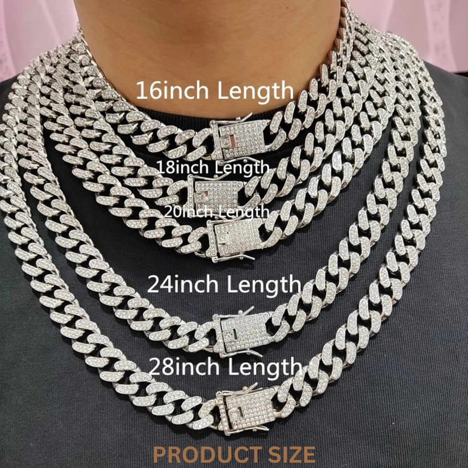 Map of Africa Chain Iced Out Pendant, Iced Out Pendants for Men and Women, Iced Out Chain Map of Africa, Africa Bling Chain Pendant Necklace Chain width 13mm Cuban Chain