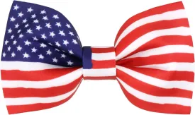 Men's American Flag Bow Tie Satin Silk Pre-tied Solid Stars Stripes USA Bow Ties for Men with Gift Box