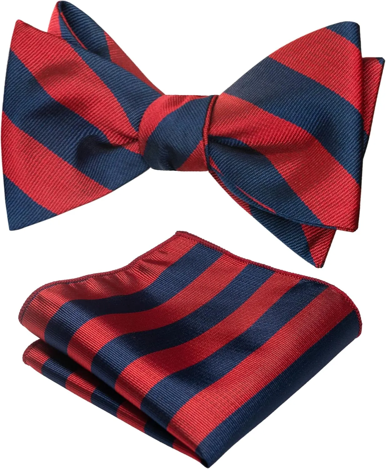 Original Mens Bowtie Self Bow Tie & Pocket Square Set