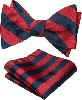 Original Mens Bowtie Self Bow Tie & Pocket Square Set