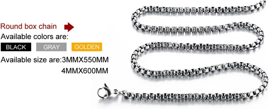 PAMTIER Men's Stainless Steel Dog Tag Triangle Shield Pendant Necklace Polished Silver/Rose/Gold/Black