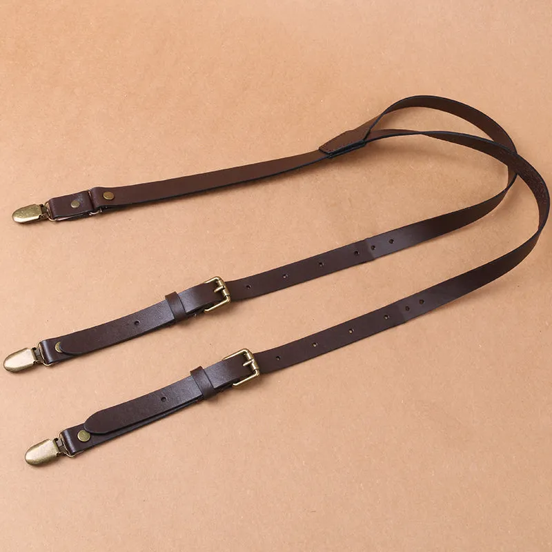 Personalized Groomsman Gifts Handmade Wedding Suspender Leather Brown Suspenders Groom