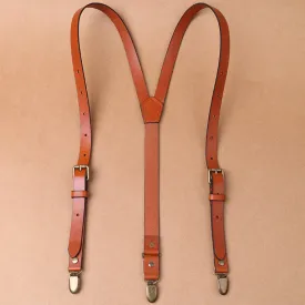 Personalized Groomsman Gifts Handmade Wedding Suspender Leather Brown Suspenders Groom
