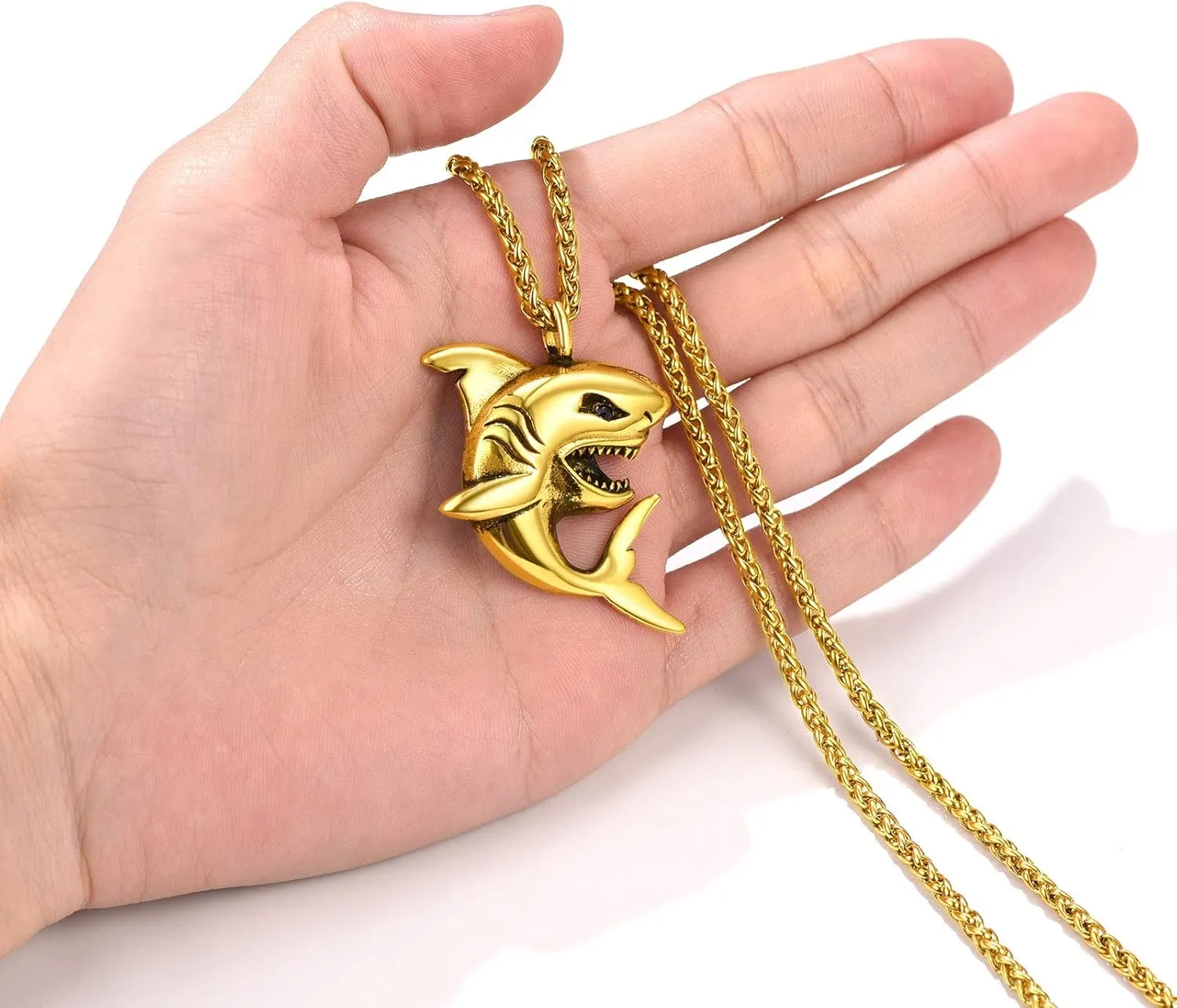 PROSTEEL Stainless Steel Shark/Octopus/Wolf Tooth Necklace for Men Women, Black/Gold/Silver Tone, Punk Rock Necklace, 22inch-24inch Adjustable, Come with Box