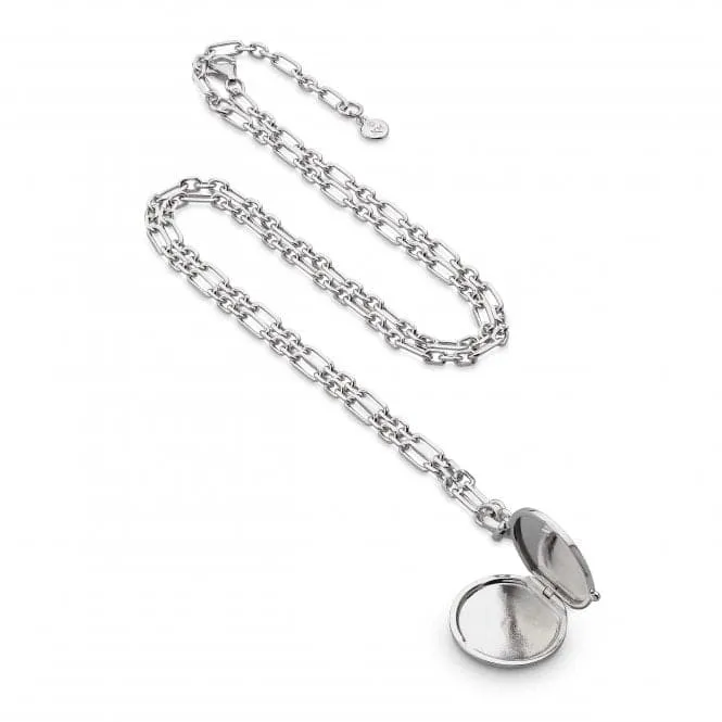 Revival Astoria Round Locket 22" Figaro Chain Necklace 90439RP