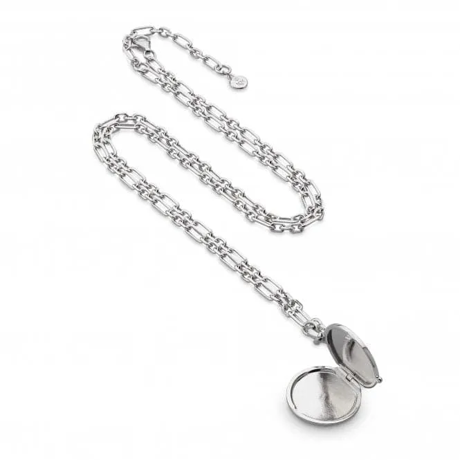 Revival Astoria Round Locket 22" Figaro Chain Necklace 90439RP