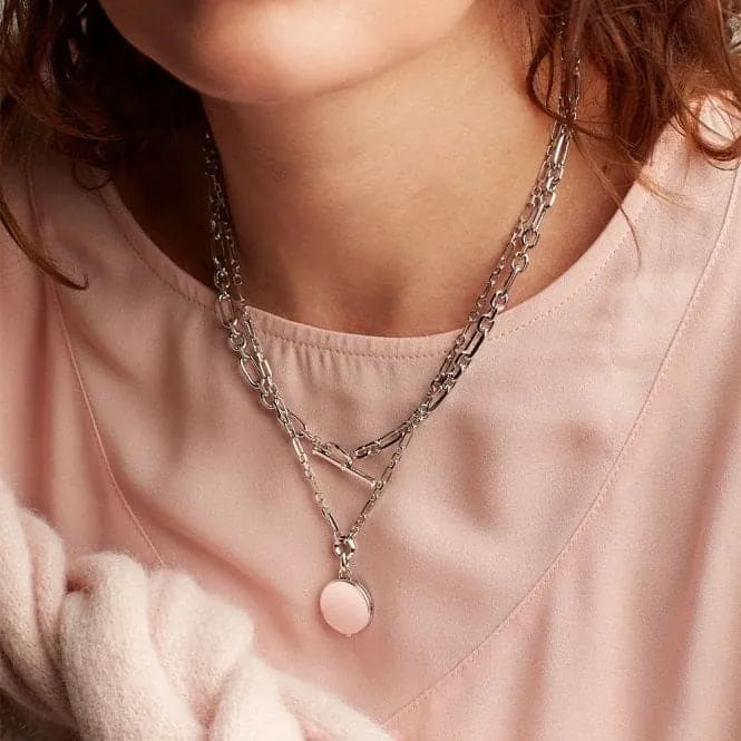 Revival Astoria Round Locket 22" Figaro Chain Necklace 90439RP