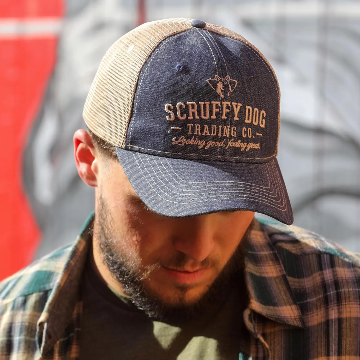 SCRUFFY DOG Premium Adjustable Trucker Hats for Men and Women - Vintage Snapback Trucker Hat for Hikers and Bikers