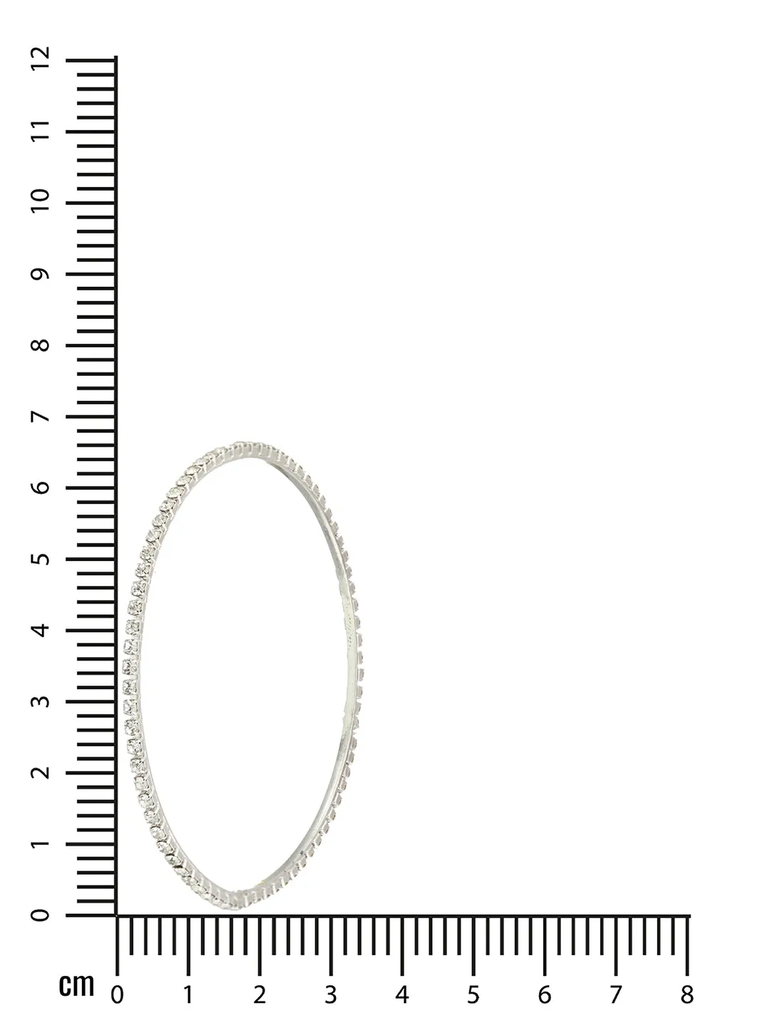 Set Of 12 Silver-Plated Cz-Studded Bangles