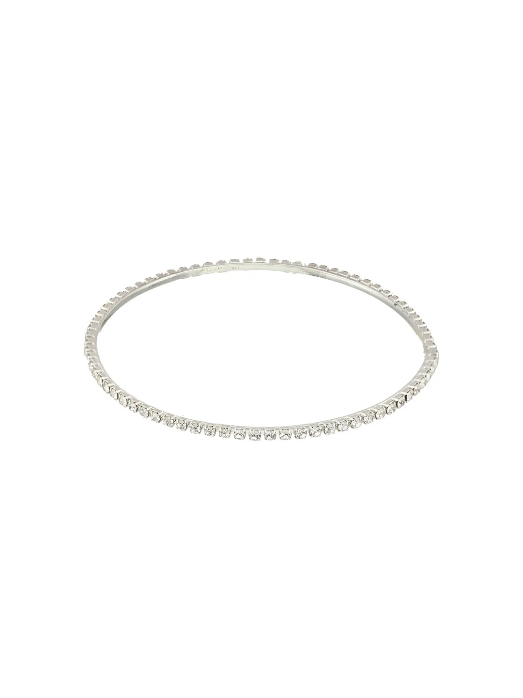 Set Of 12 Silver-Plated Cz-Studded Bangles