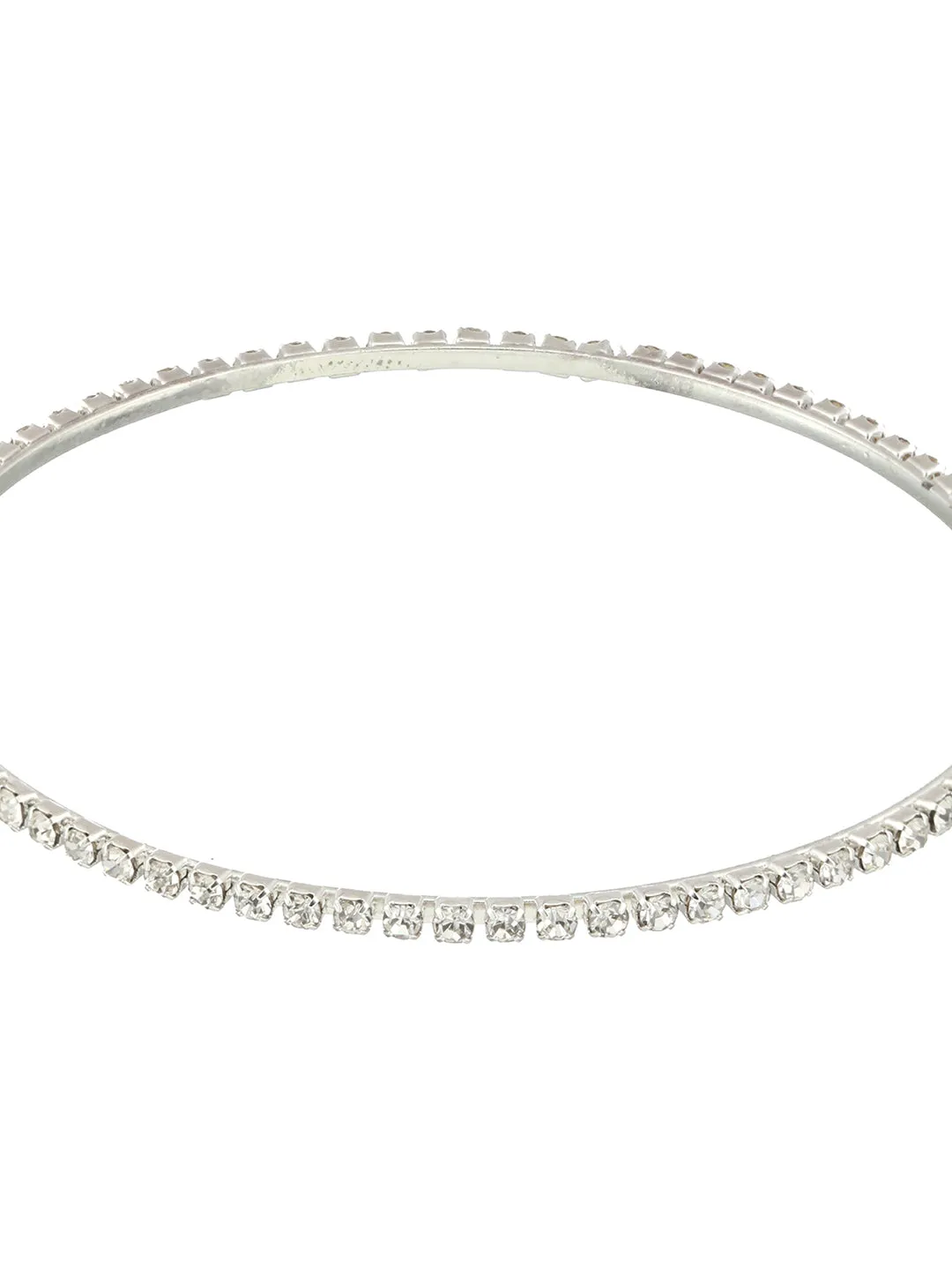 Set Of 12 Silver-Plated Cz-Studded Bangles