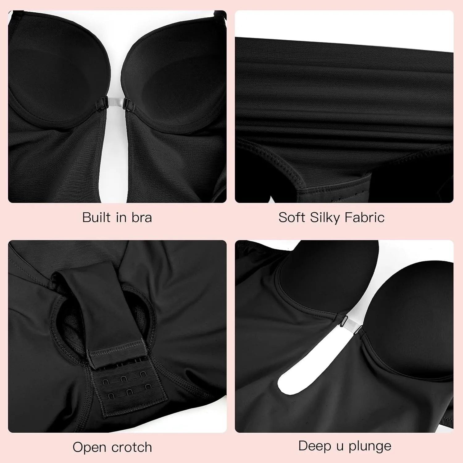 Slimers Backless Shapewear Strapless Bodysuit - Low Back Women Body Shaper : Slimming Built In Bra With Plunge