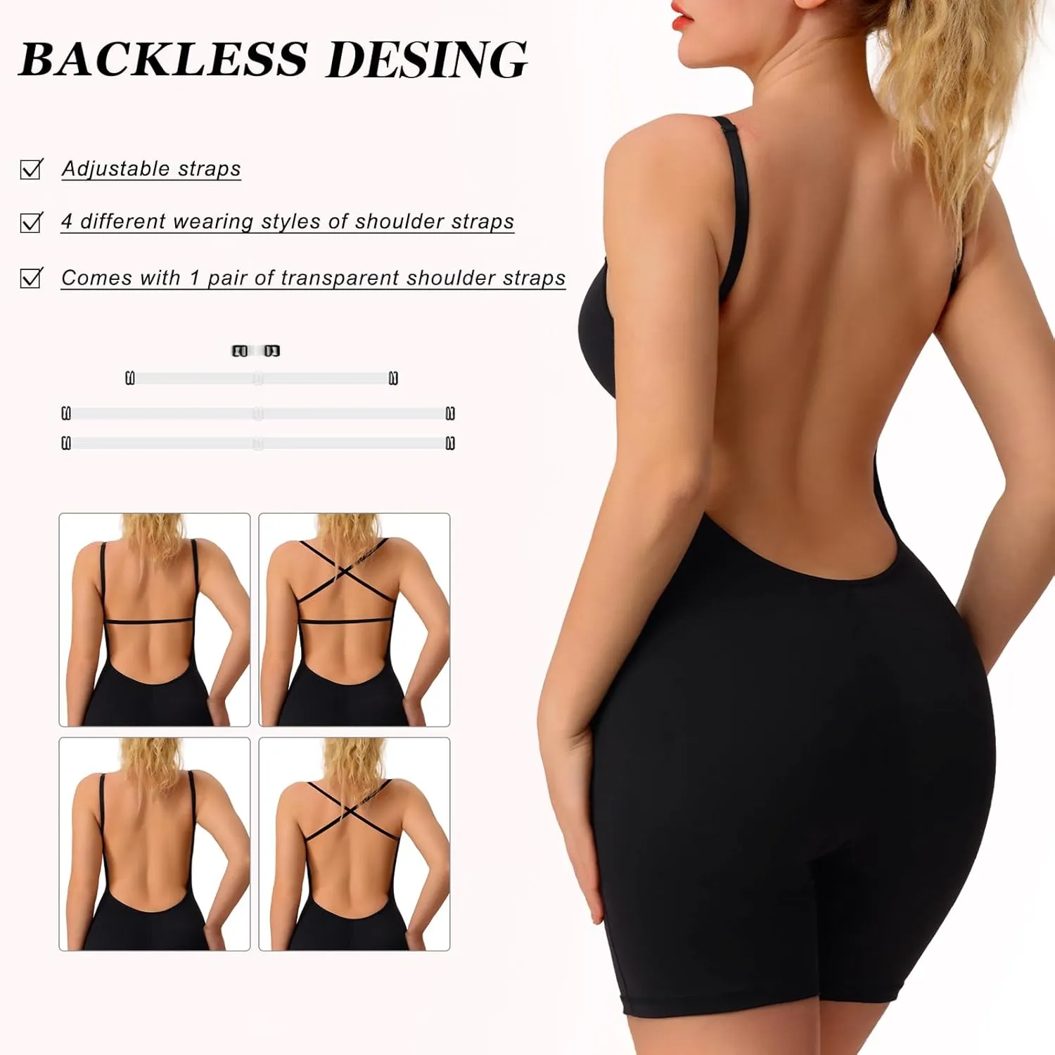 Slimers Backless Shapewear Strapless Bodysuit - Low Back Women Body Shaper : Slimming Built In Bra With Plunge